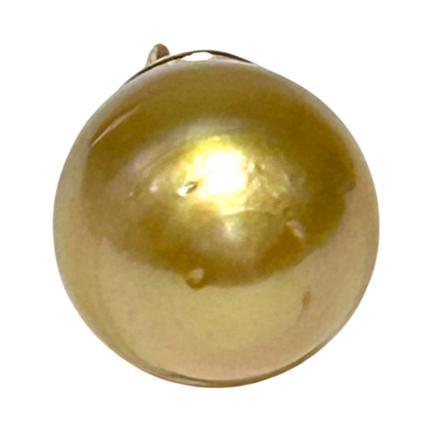 Exquisite 11.2 x 13.5mm Deep Golden Philippines Sea Pearl Pendant