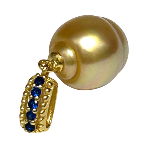 Stunning 10.9 x 13.1mm Golden Philippines South Sea Pearl Pendant