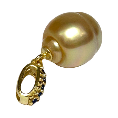 Stunning 10.9 x 13.1mm Golden Philippines South Sea Pearl Pendant