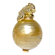 Elegant Oval 11 x 11.6mm Natural Golden South Sea Pearl Pendant