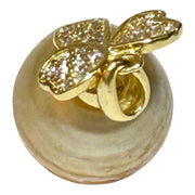 Elegant Oval 11 x 11.6mm Natural Golden South Sea Pearl Pendant