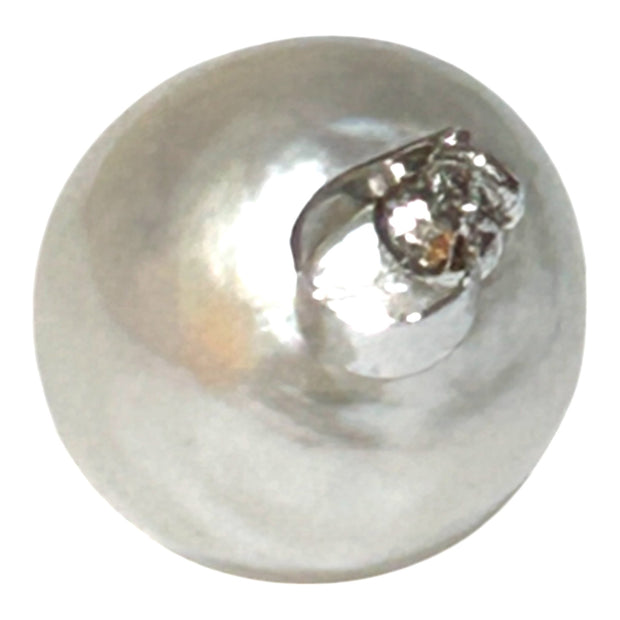Exquisite 12.3 x 13.5mm Oval Round 14K Gold South Sea Pearl Pendant