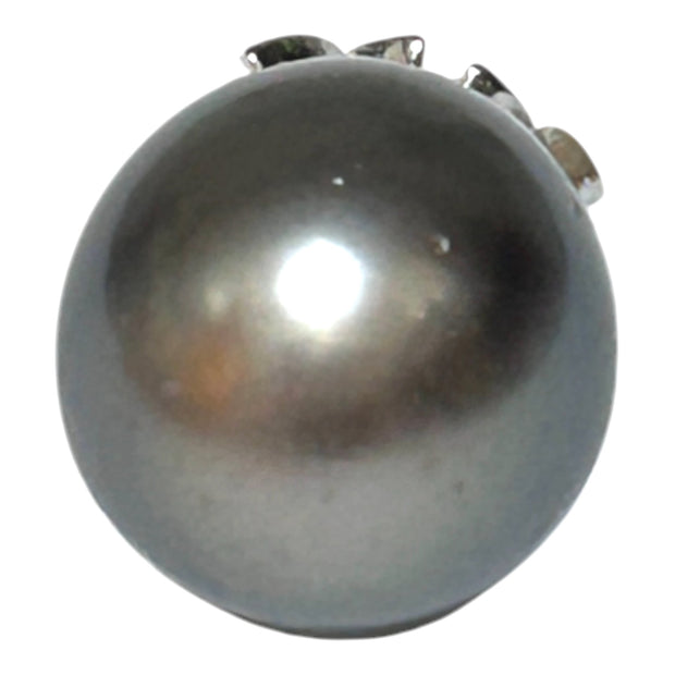 Giant 12.8 x 15.4mm Tahitian South Sea Peacock Gray Green Pearl Pendant