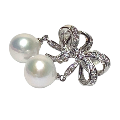 Adorable 10-10.5mm White Edison Round Cultured Pearl Earrings