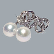 Adorable 10-10.5mm White Edison Round Cultured Pearl Earrings