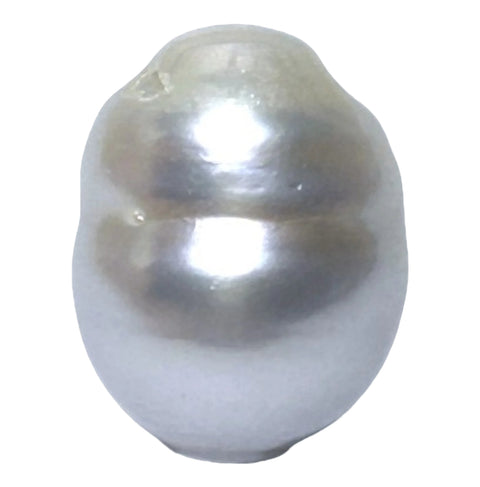 Oval Baroque 14 x 18.2mm Silvery White South Sea Pearl Loose Drilled