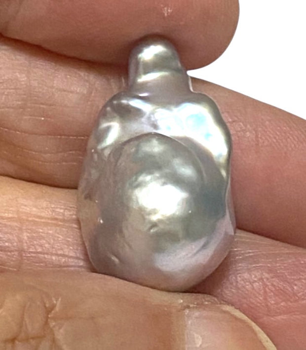 Giant 16 x 13.2 x 24.6mm Keshi Keshi Silver Blue Baroque Pearl Loose