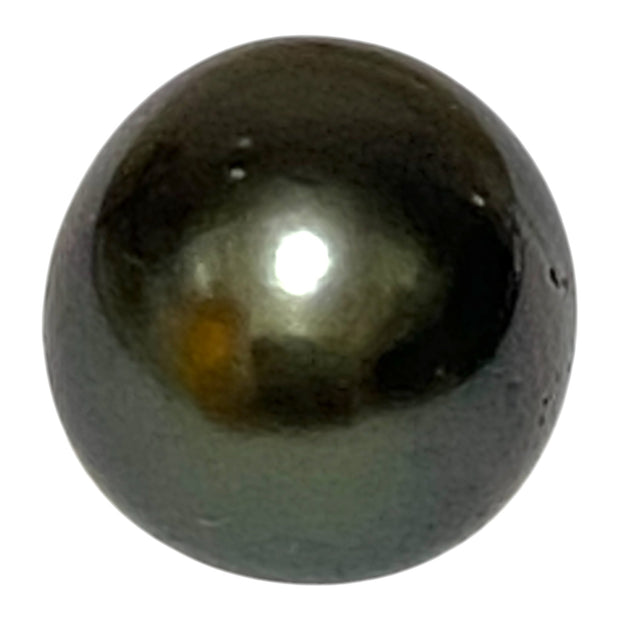 Oval 12.6 x 14.2mm Tahitian Sea Peacock Black-Green Pearl Pendant