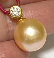 Round 11.5 - 12mm Edison Peach Pink Cultured Pearl Pendant