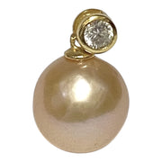 Round 11.5 - 12mm Edison Peach Pink Cultured Pearl Pendant