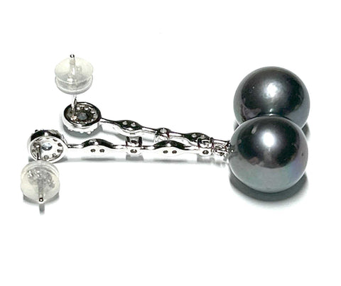 Gorgeous 11-11.5mm Edison Peacock Black Round Pearl Dangle EarringsBest Gift For Her / Gorgeous Huge 11 - 11.5mm Edison Natural Peacock Black Overtone Overtone Cultured Round Pearl Handmade Dangle Long EarringsPEARL INFORMATIONPearlEarringsFine JewelryThe Fine Pearls JewelryGorgeous 11-11