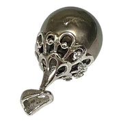 Oval 11.5 x 13mm Tahitian Sea Peacock Black Green Pearl Pendant
