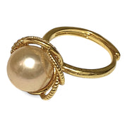 Round 9.5 - 10mm Peach Gold Pink Edison Cultured Pearl Ring Size 6-7