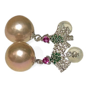 Exquisite 10.2mm Edison Natural Lavender-Pink Round Pearl Earrings