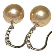 Exquisite 10.6mm Peach Pink Round Edison Cultured Pearl Earrings
