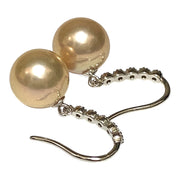 Exquisite 10.6mm Peach Pink Round Edison Cultured Pearl Earrings