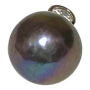 Elegant 11mm Edison Round Peacock Black Blue Pearl Pendant
