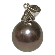 Fabulous 10.8 - 11mm Edison Round Purple Black Pinkish Pearl Pendant