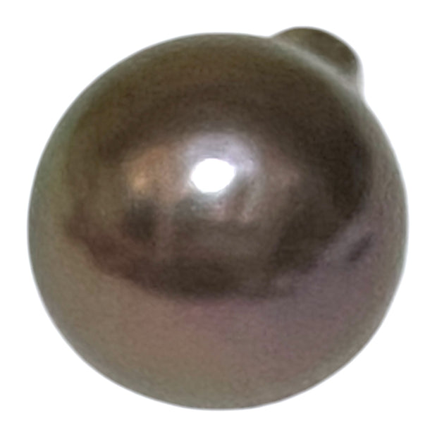 Fabulous 10.8 - 11mm Edison Round Purple Black Pinkish Pearl Pendant