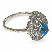 Natural 1.2 Carat 5 x 7mm London Blue Topaz Pear Shape Ring Size 7