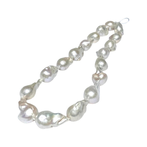 Baroque 15 - 25mm 18 pcs White PinkISH Cultured Keshi Pearl 16" Strand