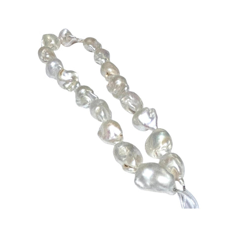 Baroque 15 - 25mm 18 pcs White PinkISH Cultured Keshi Pearl 16" Strand