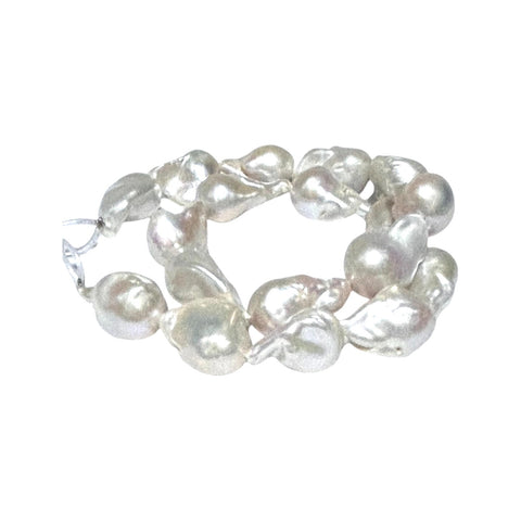Baroque 15 - 25mm 18 pcs White PinkISH Cultured Keshi Pearl 16" Strand