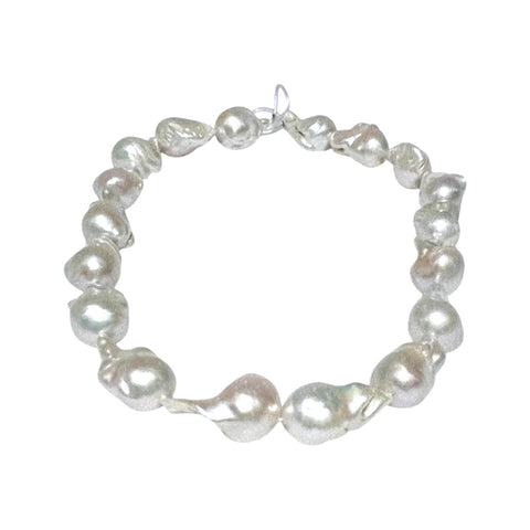 Baroque 15 - 25mm 18 pcs White PinkISH Cultured Keshi Pearl 16" Strand