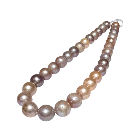 Oval Round 13.1 - 14.6mm 32 pcs Edison Multi Colors Pearl 16" Strand