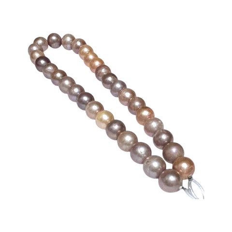 Oval Round 13.1 - 14.6mm 32 pcs Edison Multi Colors Pearl 16" Strand