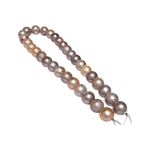 Oval Round 13.1 - 14.6mm 32 pcs Edison Multi Colors Pearl 16" Strand
