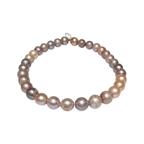 Oval Round 13.1 - 14.6mm 32 pcs Edison Multi Colors Pearl 16" Strand