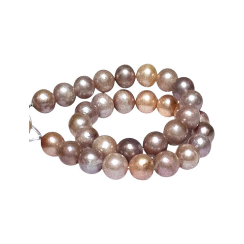 Oval Round 13.1 - 14.6mm 32 pcs Edison Multi Colors Pearl 16" Strand