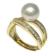 Skillfully 9 -9.5mm Natural White Australia South Sea Round Pearl Ring