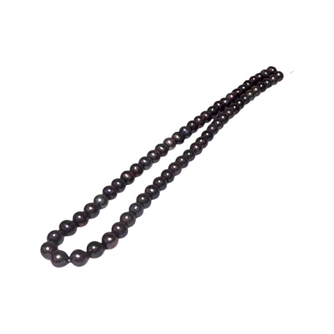 Magnificent 7.5 - 8mm Peacock Black Blue Round Pearl 16" Strand