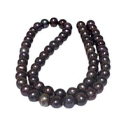 Magnificent 7.5 - 8mm Peacock Black Blue Round Pearl 16" Strand