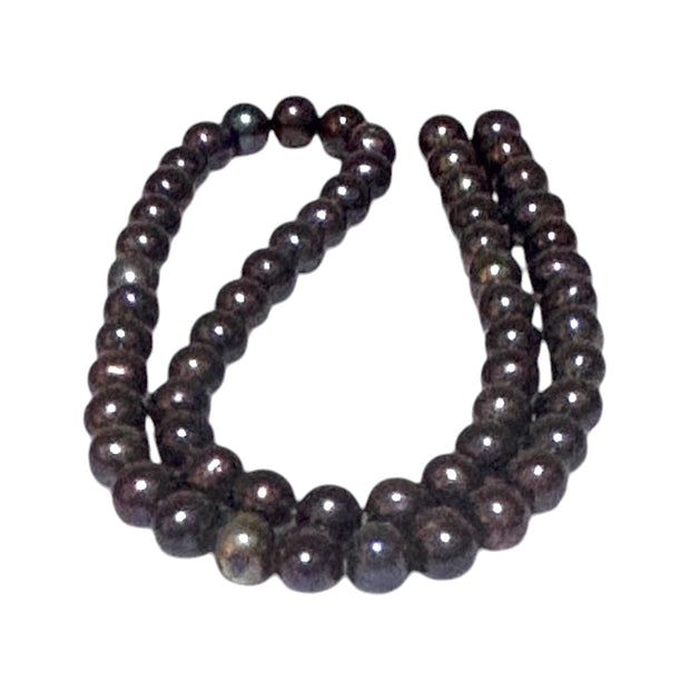 Magnificent 7.5 - 8mm Peacock Black Blue Round Pearl 16" Strand