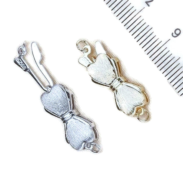 Solid 925 Sterling Silver Y & W Gold 18K GP Finding Clasp 10 x 20mm
