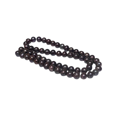 Magnificent 7.5 - 8mm Peacock Black Blue Round Pearl 16" Strand