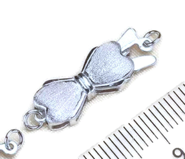 Solid 925 Sterling Silver Y & W Gold 18K GP Finding Clasp 10 x 20mm