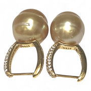 Clip-On 11.5 x 13mm Natural Deep Gold South Sea Ova Pearl Earrings