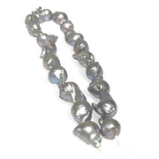 Giant 13 - 24.4mm Silver Blue Rainbow Baroque Keshi Pearl 16" Strand