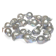 Giant 13 - 24.4mm Silver Blue Rainbow Baroque Keshi Pearl 16" Strand