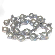 Giant 13 - 24.4mm Silver Blue Rainbow Baroque Keshi Pearl 16" Strand