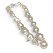 Giant 13-24.4mm Natural White Pink Tones Keshi Cultured Pearl 16" Strand