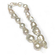 Giant 13-24.4mm Natural White Pink Tones Keshi Cultured Pearl 16" Strand