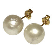 Luxury Round 10.6mm Cream White South Sea Pearl Classic Stud Earrings