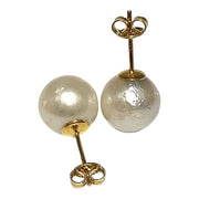 Luxury Round 10.6mm Cream White South Sea Pearl Classic Stud Earrings
