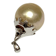 Giant 14.1 x 14.8mm Pale Golden Oval Philippines South Sea Pearl Pendant