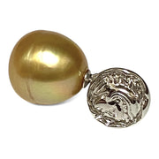 Unique 12 x 12.9mm Rich Golden Oval Philippines South Sea Pearl Pendant